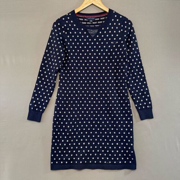 Tommy Hilfiger Women’s Blue Long Sleeve Long Knit Size Small Cotton Blend - Picture 1 of 11